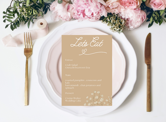 Lisa “Let’s Eat” Menu